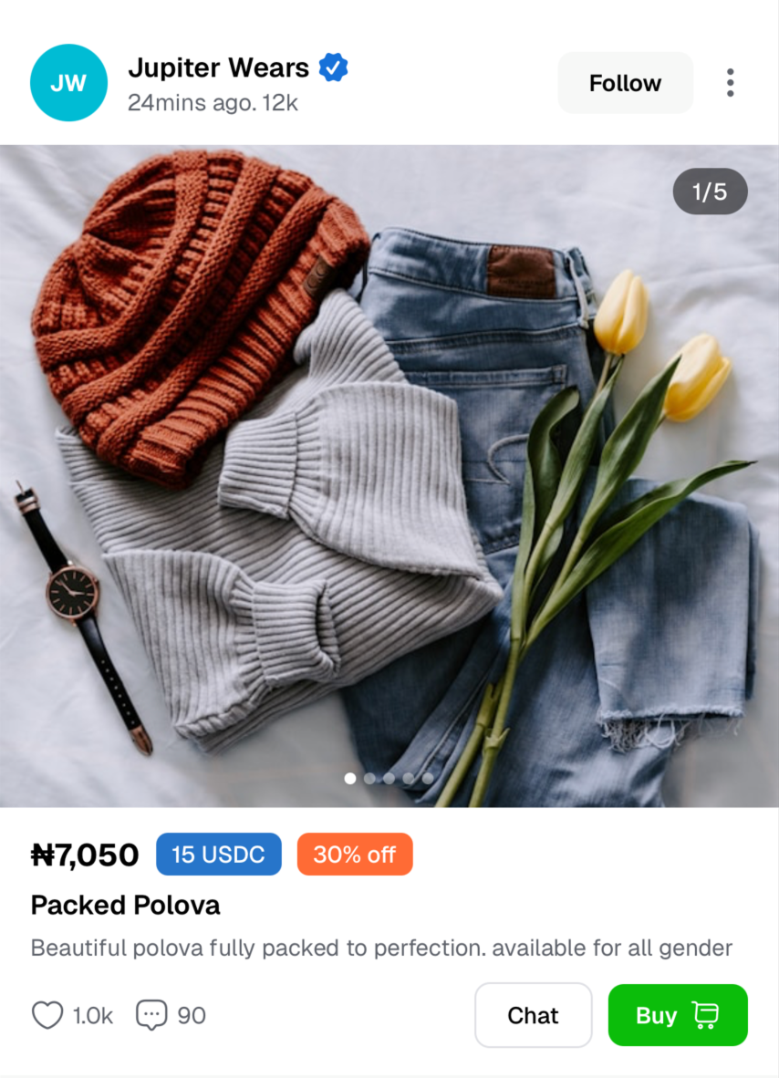 Shop feed post on Rille